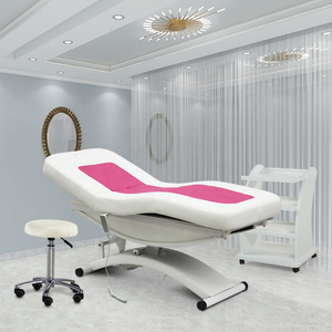 رخيصة فاخرة علاج الجسم سبا العلاج صالون التجميل 3 تمديد المحرك الكهربائي الوردي الجمال لاش سرير الوجه طاولة تدليك واسعة
